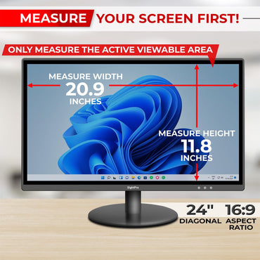 SightPro 24 Inch 16:9 [2 Pack] Computer Privacy Screen Filter for Monitor - Privacy Shield and Anti-Glare Protector