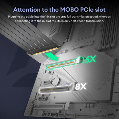 Okinos, PCI-E 4.0 Riser Cable, Compatible with RTX4090, RTX4080, RX7900XTX, PCIe 4.0 x16 High Speed Flexible Extender Card Extension Port 90 Degree Adapter, 200mm Black