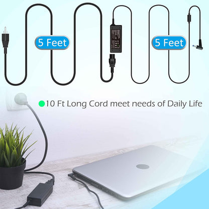 65-W-Netzteil für Laptops, kompatibel mit HP Envy 13, 15, 17, 15t, 15m, 17m, X360, 15-1039wm, 15-1033wm, 15-1010dx, 15-w237cl, 15-w110nr, 15-ee1093cl, 15m-eu0033dx, 17m-ch0013dx (Netzkabel) 