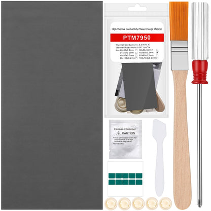 Nuanchu GPU Thermal Pad Ptm7950 Phase Change Thermal Pad 8.5 Watt per Meter per Kelvin Conductive Silicone Grease CPU Paste for Laptop, Game Machine(40 x 80 x 0.2 mm)