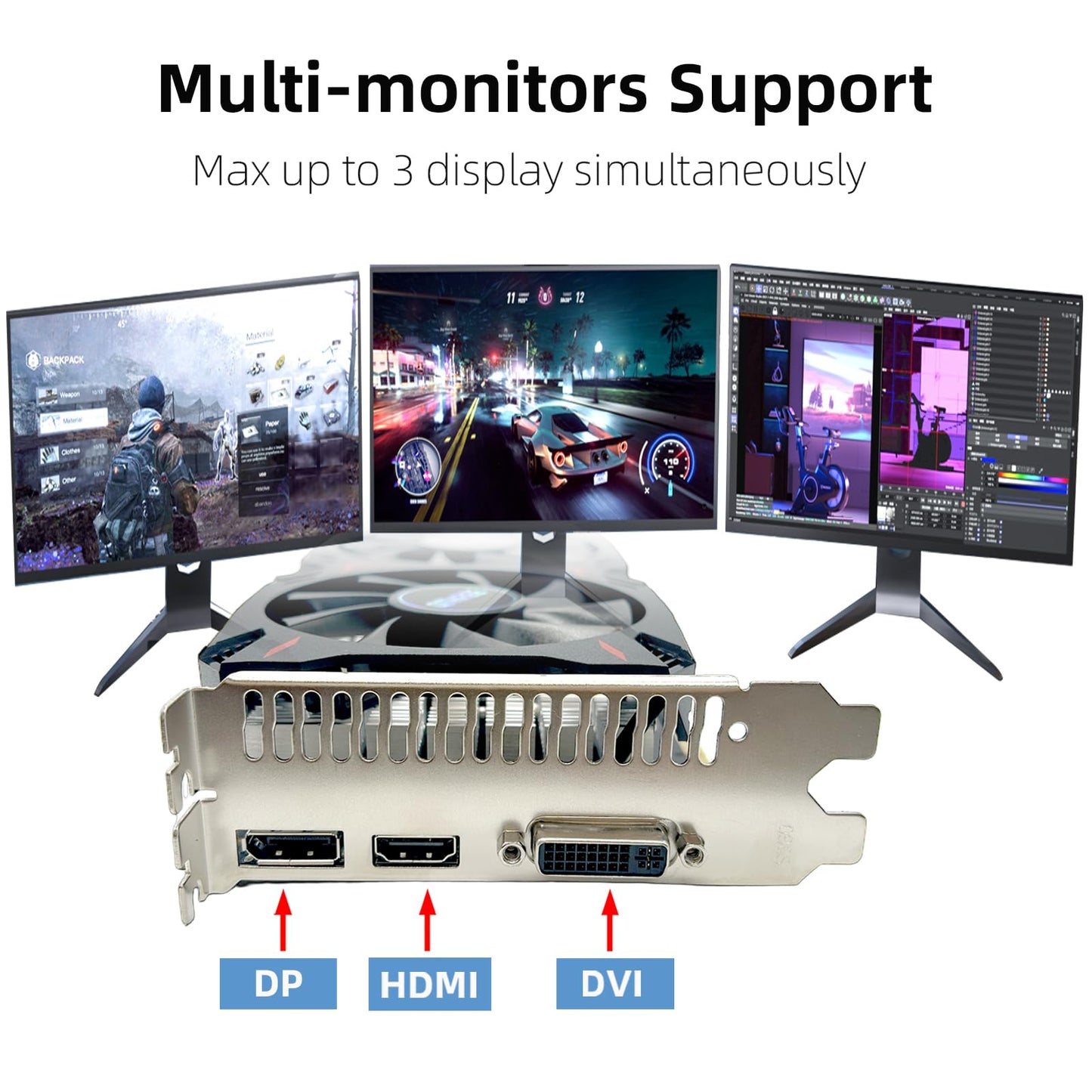 QTHREE Geforce GTX 960 4GB Graphics Card, GDDR5 128-bit, DP, HDMI, DVI, Video Card for PC, Computer GPU, PCI Express x16