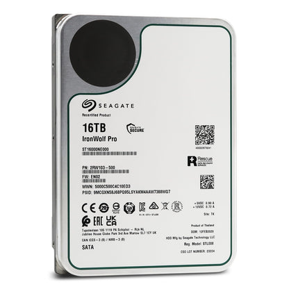 Seagate IronWolf Pro 16TB NAS - 3.5 Inch SATA 6GB/S 7200 RPM 256MB Cache for Raid Network Attached Storage (ST16000NE000) (Renewed) Internal Hard Drive