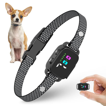 RICIVI Anti-Bark Collar for Small Dogs, No Shock Anti Barking Collars with 7 Sensitivities, 3 Adjustable Modes Beep & Vibration, IP67 Waterproof - Effective & Humane, Premium Black