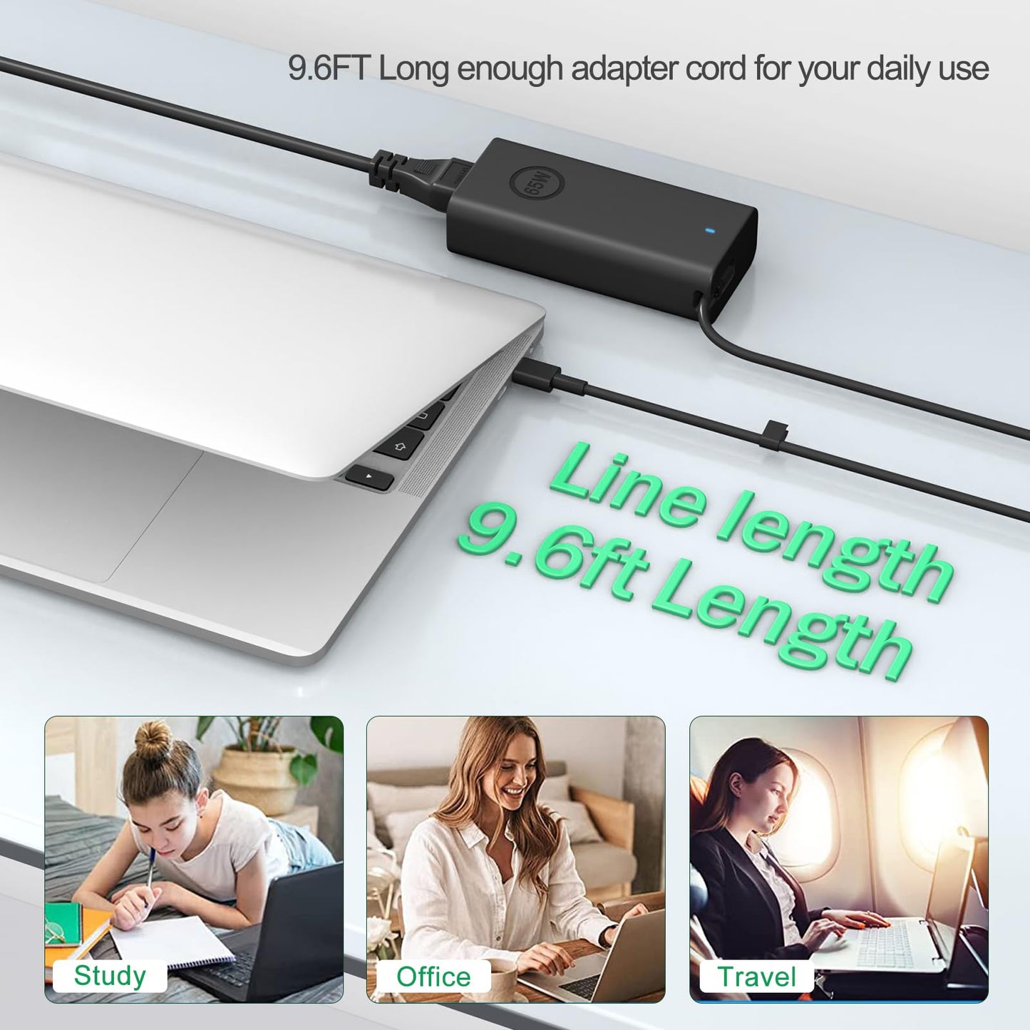 65W/45W Dell Laptop-Ladegerät USB-C für Latitude 5420, 5520, 5320, 5430, 5290, 7410, 7420, XPS 13, 9250, 9360, 9365, 9370, 9380, 9350, 9550, Chromebook 5190 (Netzteil Typ C) 