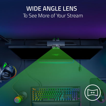 Razer Kiyo V2 X Streaming Webcam: 1440p 60 FPS - Auto Focus - Built-in Microphone - Wide Angle Lense - Integrated Privacy Shutter - Works with OBS, Xsplit, Streamlabs, Discord, Zoom, Teams - Black