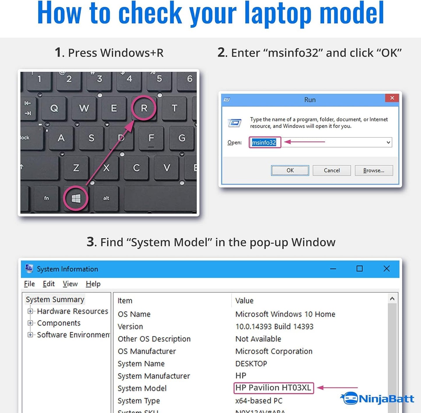 NinjaBatt HT03XL Battery for HP L11119-855 HW03XL Pavilion 15-DB Series14M-DH0003DX 14M-DH1003DX 15T-CS200 15-DY0013DX 15-DY1023DX 15-DY1751MS 15-CS3073CL