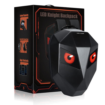 Crelander LED Knight Rucksack, 19-Zoll-Motorradrucksack mit App-Steuerung, programmierbarem Vollfarbdisplay, wasserdicht, großes Fassungsvermögen, Hartschalen-Helmtasche, DIY-Pixel-Art-Animations-Laptop-Tagesrucksack 