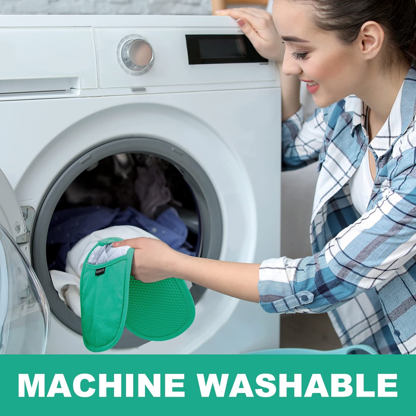 2er-Pack Silikon-Topflappen für die Küche, hitzebeständig bis 260 °C, rutschfeste, große Topflappen mit Tasche, gesteppte Untersetzer für heiße Töpfe und Pfannen auf der Arbeitsplatte (Grau) 