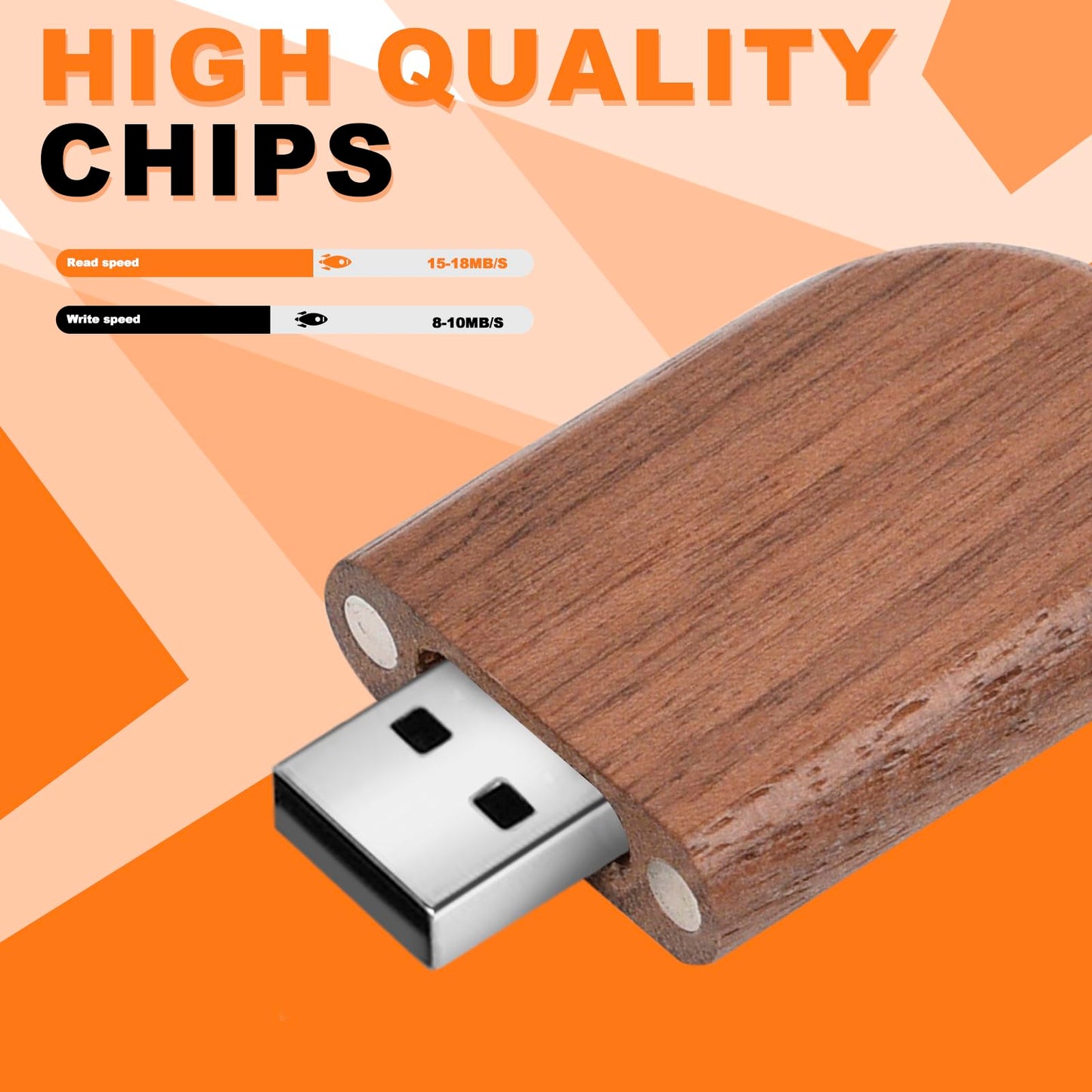 Novelty Wooden USB 2.0 Flash Drive 16GB Data Storage Memory Stick USB Stick Ellipse Pendrive with Wooden Box