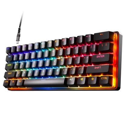 SteelSeries Apex Pro Mini Mechanische Gaming-Tastatur – Die schnellste Tastatur der Welt – Einstellbarer Anschlag – Kompaktes 60%-Format – RGB-Beleuchtung – PBT-Tastenkappen – USB-C (Generalüberholt)