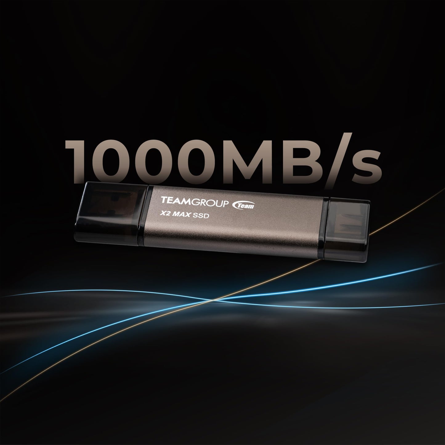 TEAMGROUP 2TB X2 MAX External/Portable SSD 1000MB/s, Dual USB Hard Drive Compatible with iPhone17&iPad&Mac, Steam Deck/PC/Windows/Android/PS5/Laptop/Tesla, Type C &A, USB 3.2 Gen2 TX2MAX32TBT01