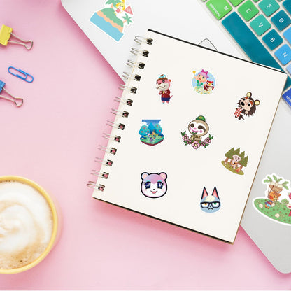 Pounchi Cartoon Animal Game Stickers (200 Pcs) Cute Cartoon PVC Sticker Merchandise Gifts for Party Supplies Decorations Laptop Water Bottle for Teens Kids