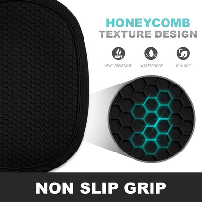 2er-Pack Silikon-Topflappen für die Küche, hitzebeständig bis 260 °C, rutschfeste, große Topflappen mit Tasche, gesteppte Untersetzer für heiße Töpfe und Pfannen auf der Arbeitsplatte (Grau) 