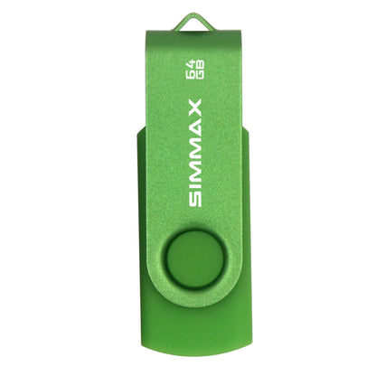 SIMMAX USB-Sticks, 5er-Pack, 64 GB, drehbares Design, USB 2.0, USB-Stick, Zip-Laufwerk (64 GB, Blau, Grün, Schwarz, Rot, Lila)