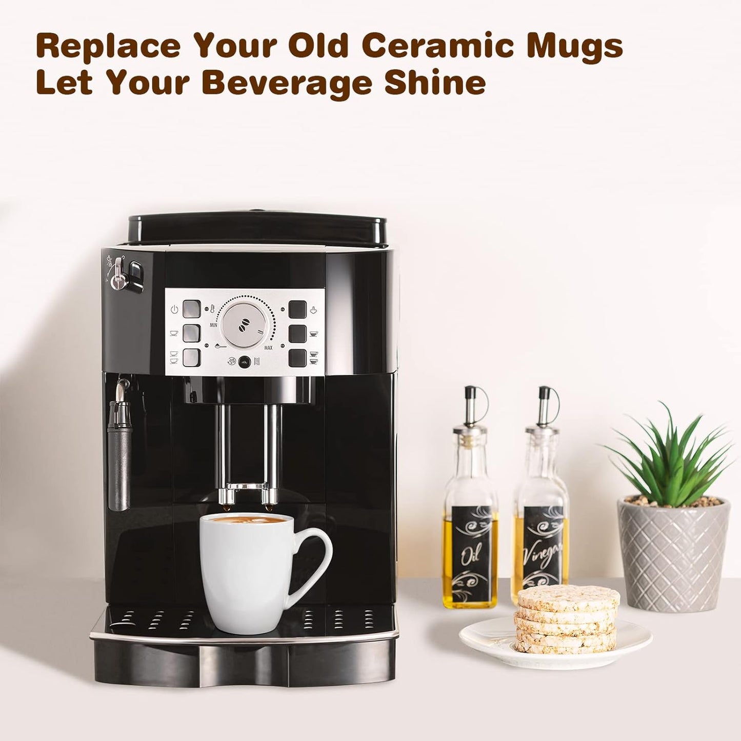 Urbanstrive 16 oz Large Coffee Mug with Handle Tea Cup Novelty Coffee Cup Idea Gift for Men Women Office Work, White (White)