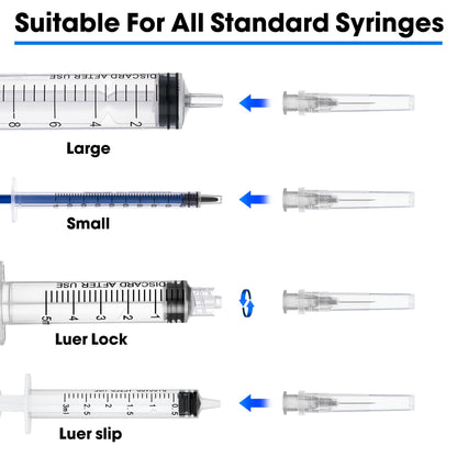 Meterbox 100 Pack 27 Ga 1/2 inch Disposable Needles with Caps for Scientific and Industrial Dispensing Individually Wrapped