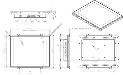 RIUIIN 10,4-Zoll-Open-Frame-Touchscreen-Monitor, 1024 x 768 Pixel Auflösung, 4:3-Seitenverhältnis, wasserdicht, VESA- und Panelmontage, für Kiosksysteme, Automatisierung, POS-Systeme, Verkaufsautomaten, HMI und Digital Signage, 24/7-Betrieb