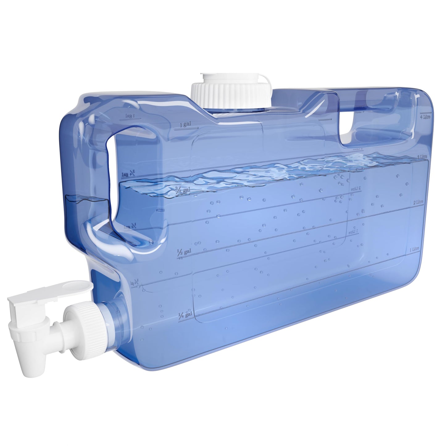 Refrigerator Water Dispenser 1.1 Gallon Bottle with Spigot - BPA Free Plastic Slim Water Jug with Spout Leak Proof | Refillable Fridge Water Container, Convenient Handles