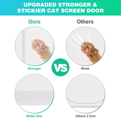 Verstärkte Katzenschutztür, 35,5 x 82 Zoll (ca. 90 x 208 cm), robuste, haustiersichere Tür mit beidseitigem Reißverschluss, verhindert, dass Hunde und Katzen aus dem Haus, Schlafzimmer, Wohnzimmer, Küche oder von der Terrasse entkommen. 