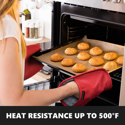 2er-Pack Silikon-Topflappen für die Küche, hitzebeständig bis 260 °C, rutschfeste, große Topflappen mit Tasche, gesteppte Untersetzer für heiße Töpfe und Pfannen auf der Arbeitsplatte (Grau) 