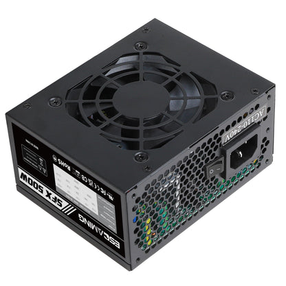 SFX 500W Power Supply, ESGAMING Micro ATX/Mini ITX Solution 500W PSU Full Range Active PFC 110-240V, Low Noise Fan for Desktop Gaming Server SFX Form Factor Computer