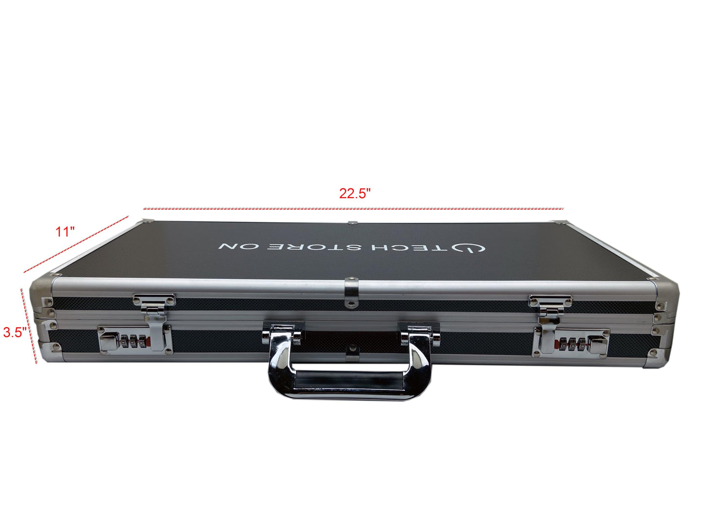 TECH STORE ON Aluminum USB Drive Organizer Case (130 Slots with Handle) - Shockproof & Antistatic Large Storage Box with Combination Lock | Professional Metal Carry Case for IT & Media Professionals