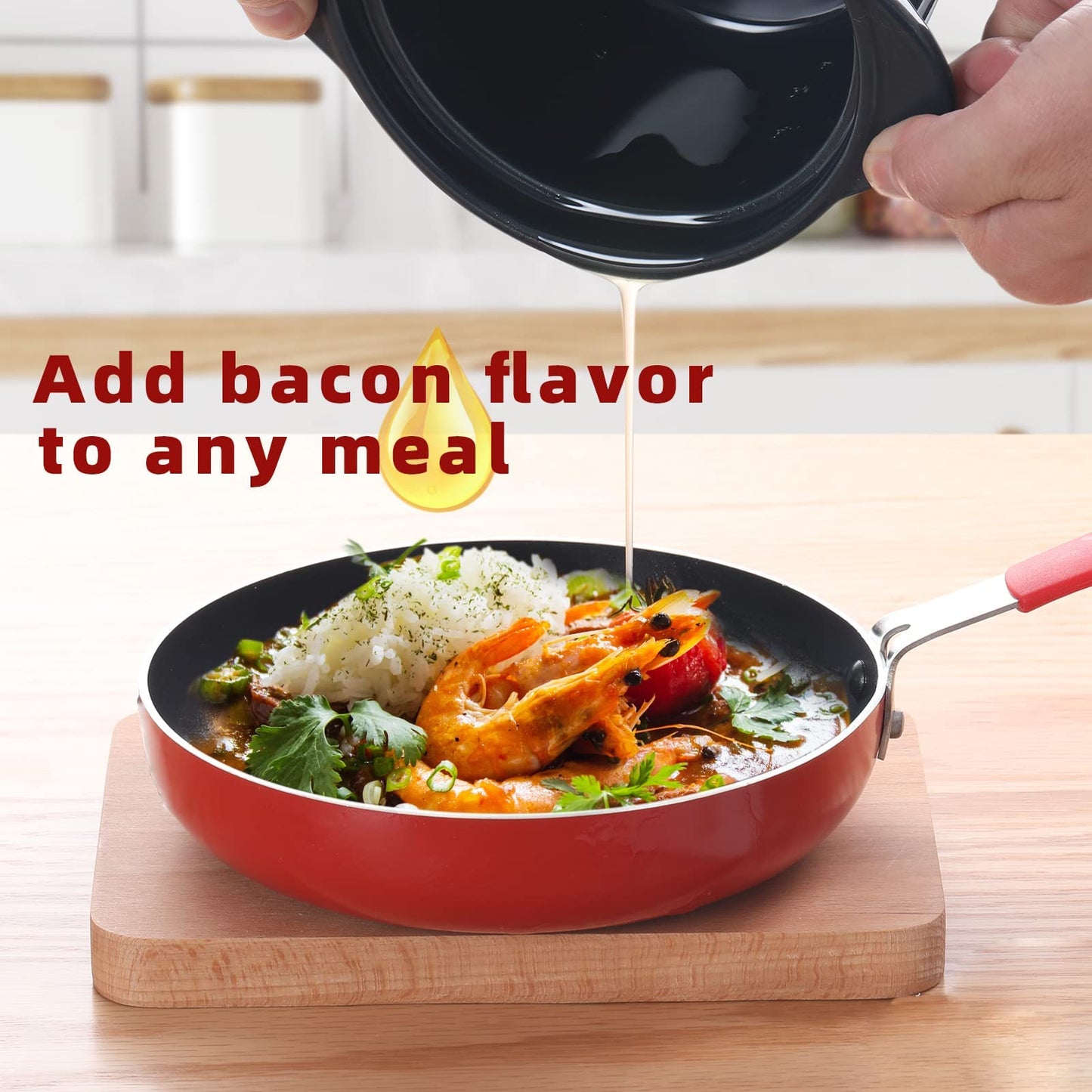 ONTUBE Ceramic Bacon Grease Container Keeper with Strainer, Frying Oil Storage Can, Turquoise