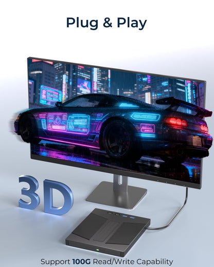 Taopjwr 100GB BDXL 7-in-1 External Blu Ray Drive,USB 3.0&Type-C High Speed Blu Ray Burner & SD/TF Card Reader,Compatible with PC Mac Linux Laptop Desktop