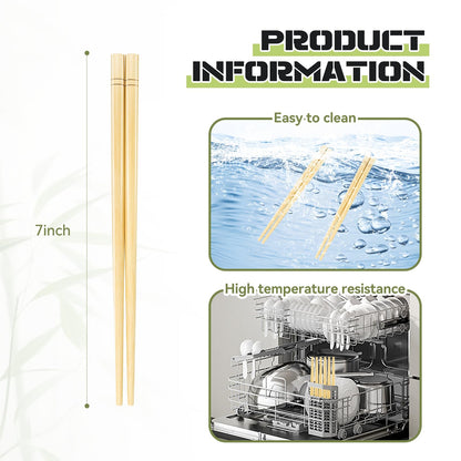 9.5 Inch X 5 Pairs Chopsticks,Reusable,Simplea and Minimalistic Design,More Size Choices 7"/9.5"/12"