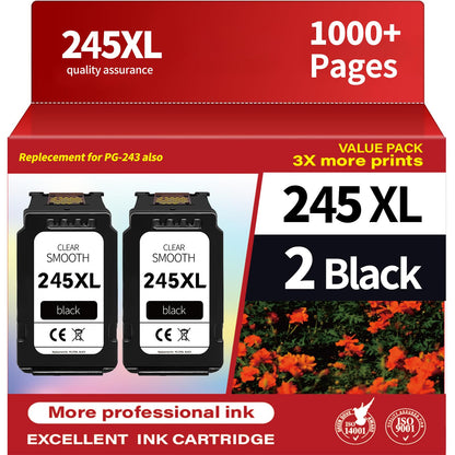 PFKink 245XL Black Ink Cartridge Replacement for Canon PG-245 PG-245XL PG 245 245XL 245 XL PG-243 Used in Canon PIXMA MX492 MX490 MG2920 MG2420 MG2520