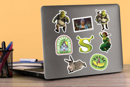 Shrek 2 50ct Vinyl Large Deluxe Stickers Variety Pack - Laptop, Water Bottle, Scrapbooking, Tablet, Skateboard, Indoor/Outdoor