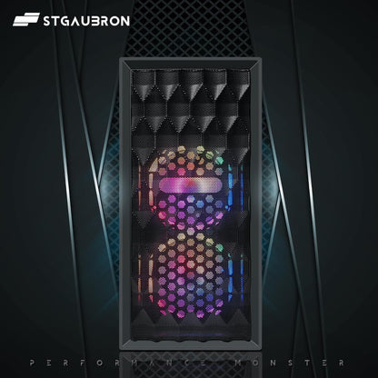 STGAubron Gaming PC Computer Desktop, Radeon RX 580 8G GDDR5, Intel Core i5-9400F up to 4.1GHz, 16G DDR4 Memory, 512G SSD, 600M WiFi, BT 5.0, RGB Fan x 2, Windows 11 Home