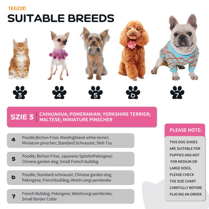 TEOZZO Dog Shoes for Hot Pavement, Anti-Slip Sole Dog Boots & Paw Protector Dog Booties with Reflective Straps Dog Shoes for Small Medium Dogs 4PCS Pink 3