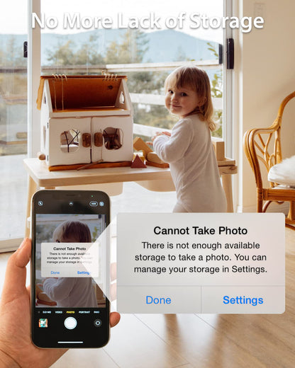 NEWQ 1TB External Hard Drive for iPhone, iPad, MacBook - USB 3.0, 2.0, 2.0 3.0 - Compatible with iOS & Android, Store Photos, Videos, Music, Documents