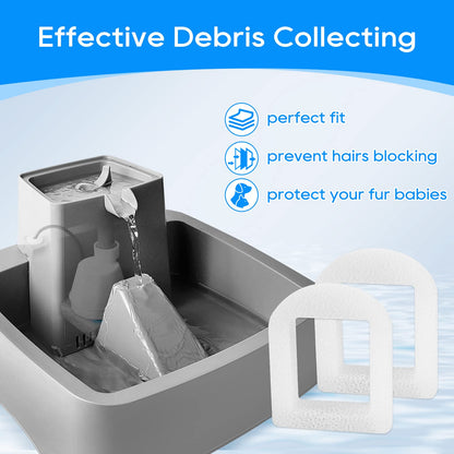 MyfatBOSS Cat Water Fountain Filter Replacement, Pet Fountain Replacement Foam Filters Compatible with Petsafe Drinkwell Pet Fountain Filters for Drinkwell Stainless Steel 360 Water Fountain 12PCS
