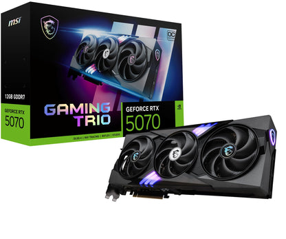 MSI RTX 5070 12G Gaming Trio OC Graphics Card (12GB GDDR7, 192-bit, Extreme Performance: 2625 MHz, DisplayPort x3 2.1a, HDMI 2.1b, NVIDIA Blackwell Architecture)