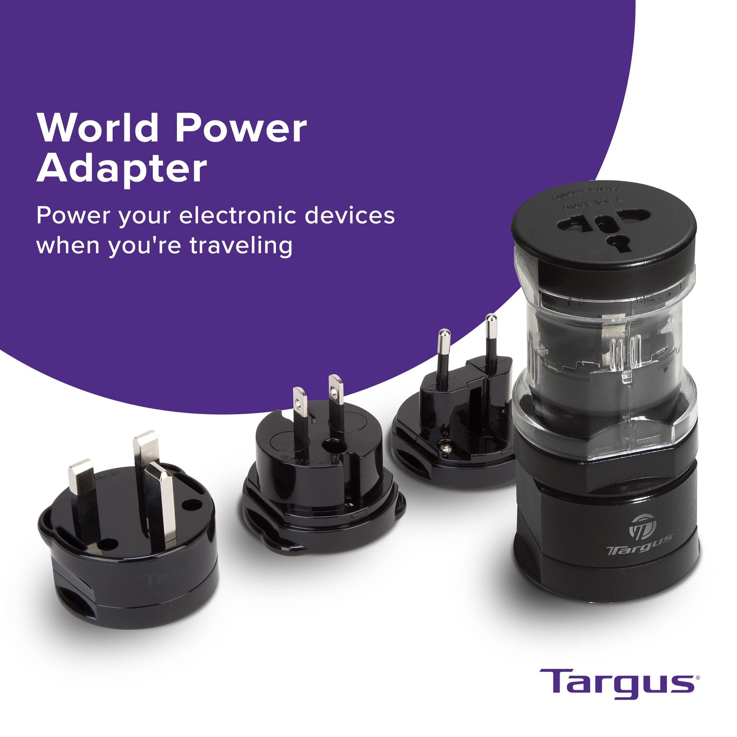Targus Universal Travel Adapter, International Plug Adapter, Travel Worldwide Power Adapters for Europe, UK, Asia, Africa, LAC, MENA, & USA, Travel Plug Adapter and Voltage Converter (APK01US1)
