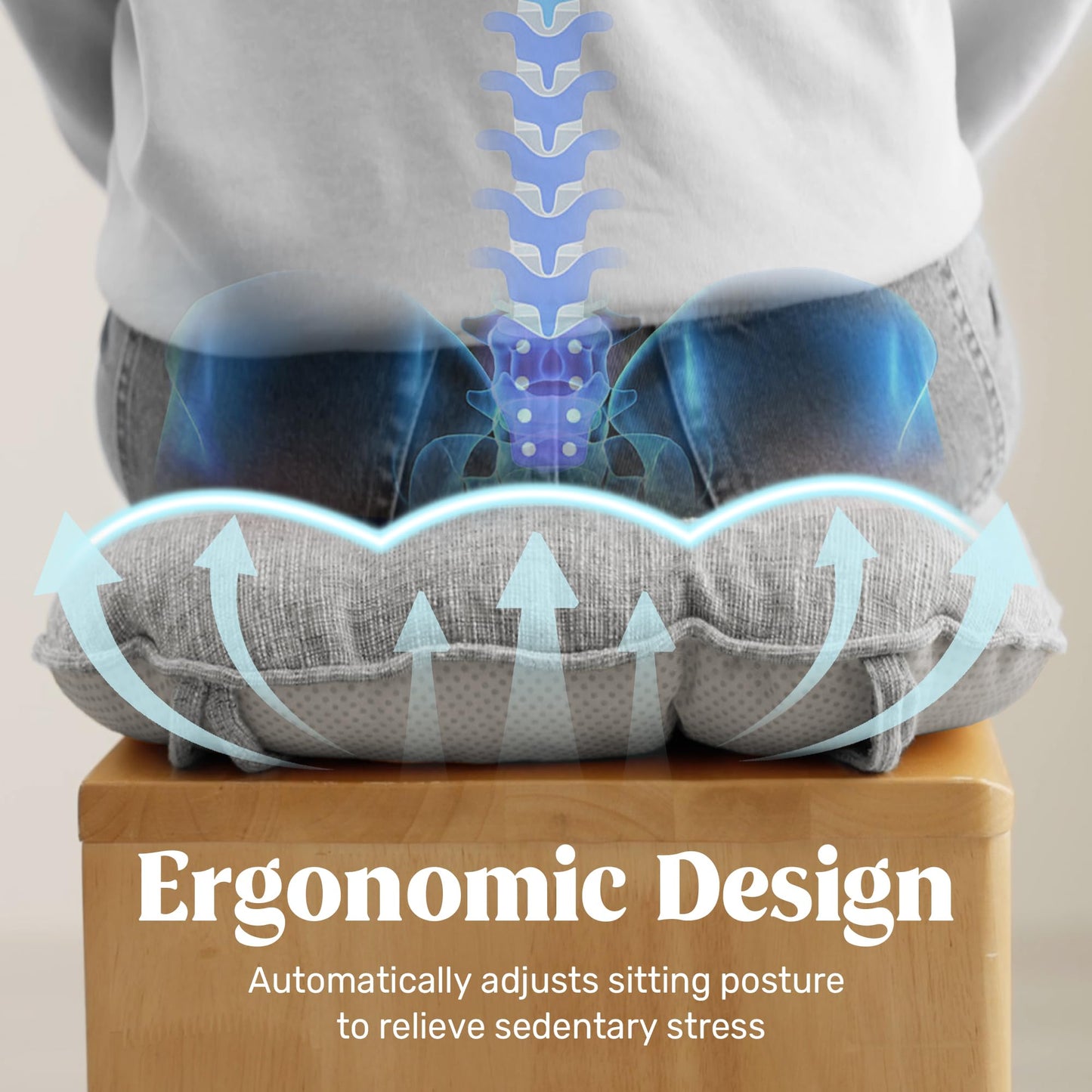 puredown® Chair Cushions for Dining Chairs, Tufted Memory Foam Chair Pads with Non-Slip Backing, Kitchen Seat Cushions with Ties, Washable Seat Pad Set of 4, 15.5" x 15.5" x 4", Light Grey