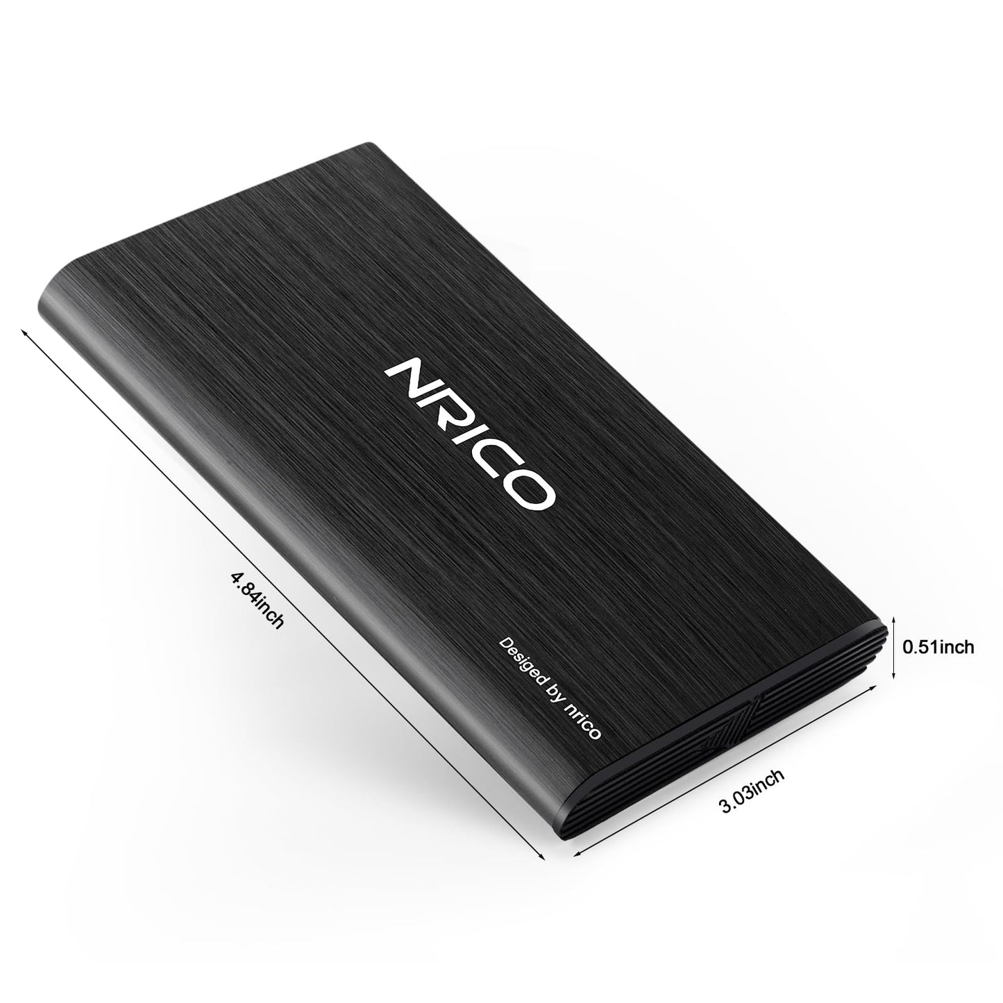 NRICO Ultra Slim 500GB Portable External Hard Drive USB3.0 HDD Storage Compatible for PC, Desktop, Laptop,Mac,PS4, Xbox one (Black, 500, GB)