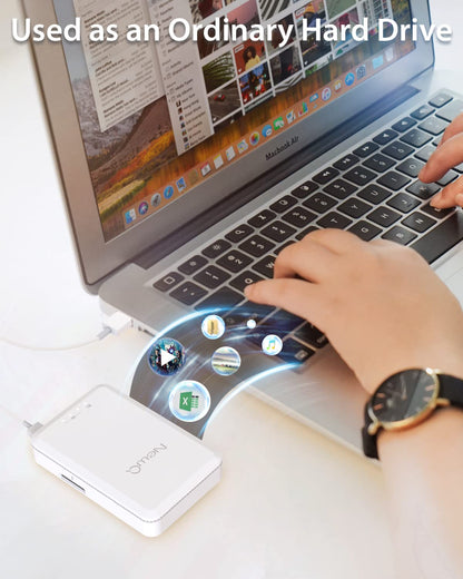 NEWQ 1TB External Hard Drive for iPhone, iPad, MacBook - USB 3.0, 2.0, 2.0 3.0 - Compatible with iOS & Android, Store Photos, Videos, Music, Documents