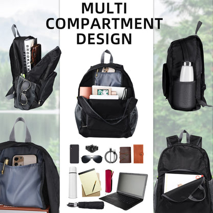 Reginary 5 Pack Foldable Backpacks Bulk Lightweight Travel Book Bag Camping Backpack Packable Handy Daypack Waterproof Portable Hiking for School Student Outdoor Indoor Sports