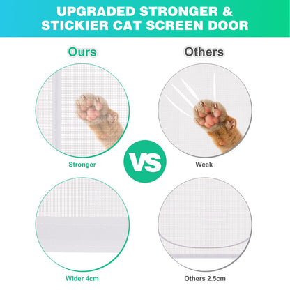 Verstärkte Katzenschutztür, 35,5 x 82 Zoll (ca. 90 x 208 cm), robuste, haustiersichere Tür mit beidseitigem Reißverschluss, verhindert, dass Hunde und Katzen aus dem Haus, Schlafzimmer, Wohnzimmer, Küche oder von der Terrasse entkommen. 