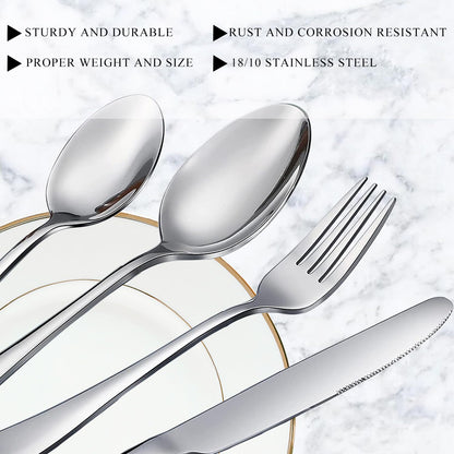 Teelöffel-Set, 6-teilig, 17 cm lange Löffel, hochwertiges, lebensmittelechtes 18/10-Edelstahl-Teelöffel-Set, Dessertlöffel aus Metall, robustes Küchenlöffel-Set, hochglanzpoliert und spülmaschinenfest