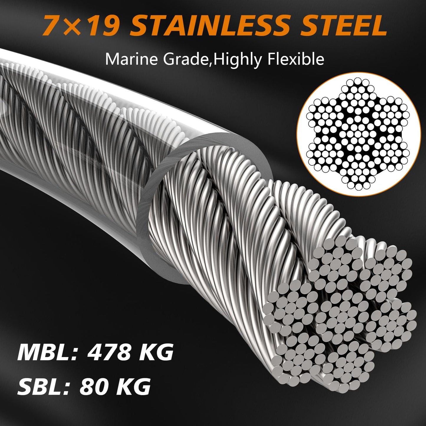 XiaZ Hundeleine, 6 m, robuste Hundekette für den Außenbereich mit abschließbarem Haken, Hundeleine für den Garten, Anbindeleine für kleine, mittlere und große Hunde bis 113 kg