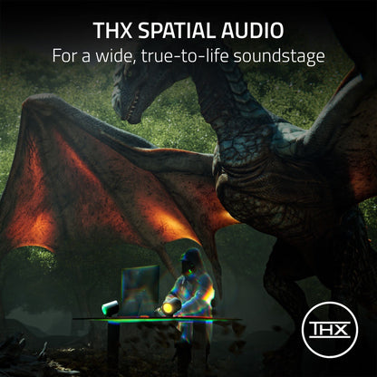 Razer Nommo V2 - Full-Range 2.1 PC Gaming Speakers with Wired Subwoofer: THX Spatial Audio - Rear Projection Chroma RGB - 3” Drivers - Down-Firing Subwoofer 5.5” Driver - Wireless Control Pod