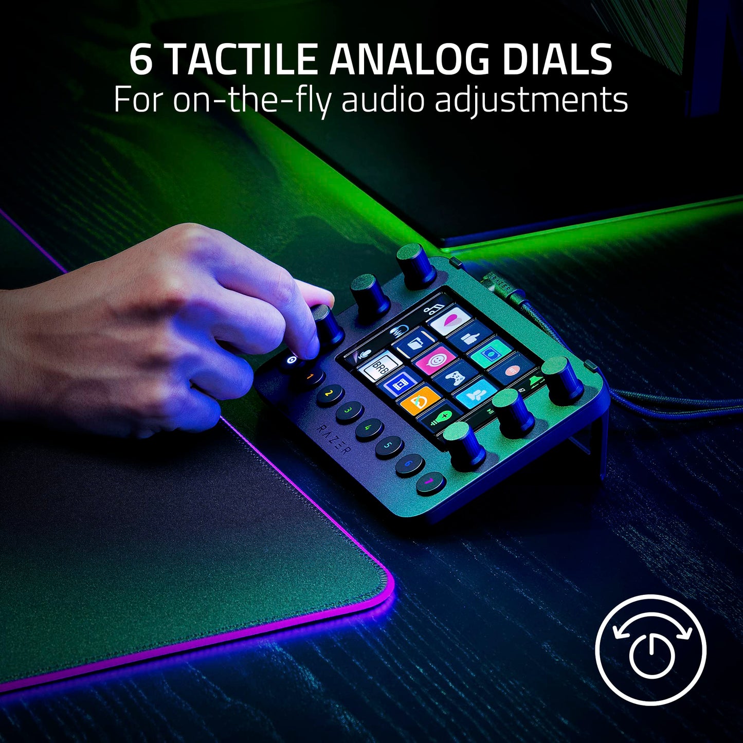 Razer Stream Controller: All-In-One Keypad for Streaming - 12 Haptic Switchblade Keys - 6 Tactile Analog Dials - 8 Programmable Buttons - Designed for PC & Mac Compatibility