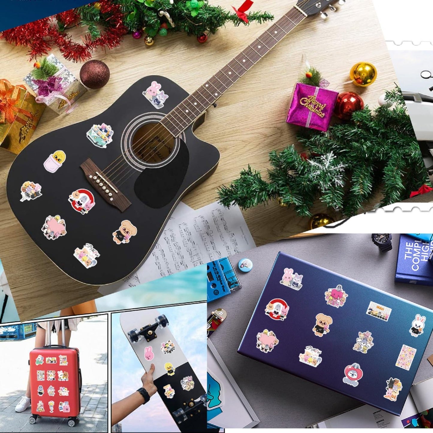Stray-Kids Stickers Cartoon Laptop Sticker Great for Skateboard Car Bicycle Door Snowboard Waterproof Schoolbags（100PCS-Black）