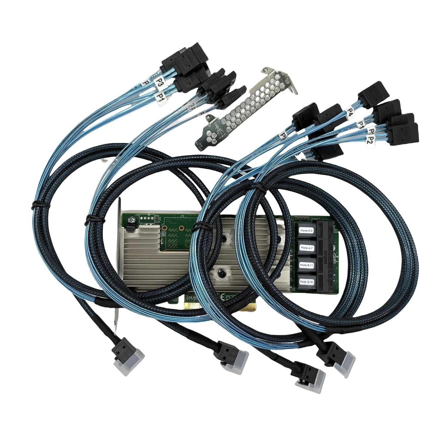 SXTAIGOOD SAS9305-16i SATA SAS 16 Port HBA 12Gbs RAID Controller Card Host Bus Adapter PCIe 3.0 x8 IT-Mode 05-25703-00 Card 9305-16i+4 * 8643 SATA Cable