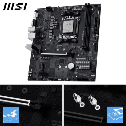 MSI PRO B840M-B Mainboard, mATX – Unterstützt AMD Ryzen 9000/8000/7000 Prozessoren, AM5 – DDR5-Speicher-Boost (übertaktbar auf über 8000 MT/s), PCIe 4.0 x16, M.2 Gen4, 2,5G LAN