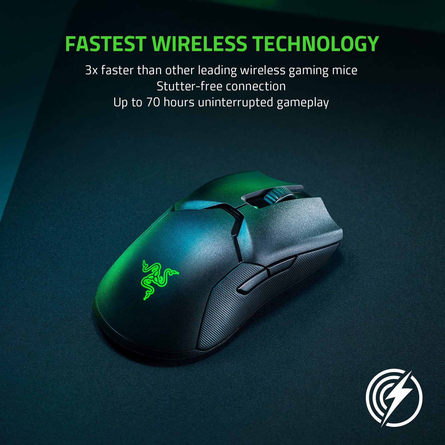 Razer Viper Ultimate Lightweight Wireless Gaming Mouse & RGB Charging Dock: Hyperspeed Wireless Technology - 20K DPI Optical Sensor - 74g Lightweight - 70 Hr Battery - Mercury White